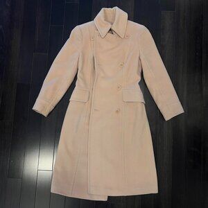 Women's Jacob Brand Wool Cream and Tan Coat
